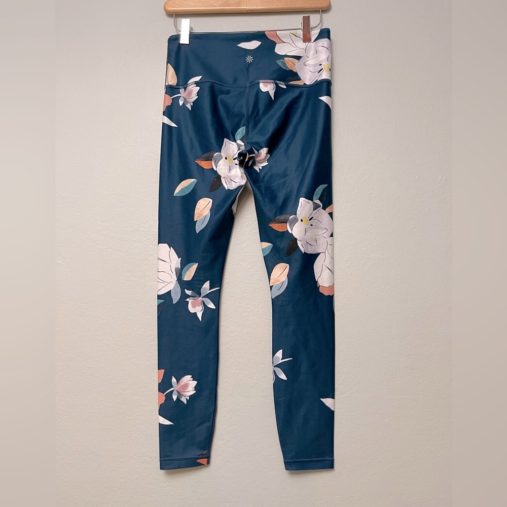Athleta Floral Elation 7/8 Tights, Constellation Blue Sz XS - Picture 3 of 7